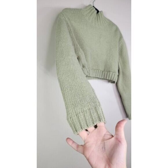 Woolrich Turtleneck Tweed Cropped Sweater Size S/M - Picture 4 of 8